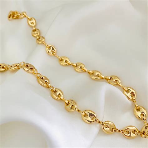 18k gold necklace gucci link 24 9mm|gucci gold chain necklace.